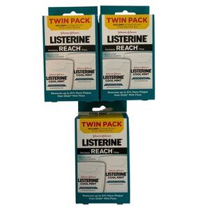 Listerine Cool Mint Dental Floss Lot of 3 Twin Packs with 110 Yards Each